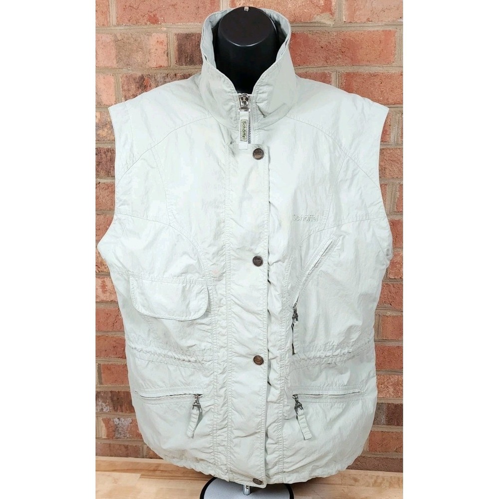 Schoffel Womens‎ Size 12 Outdoor Nylon Vest Gilet Jacket Full Zip Beige